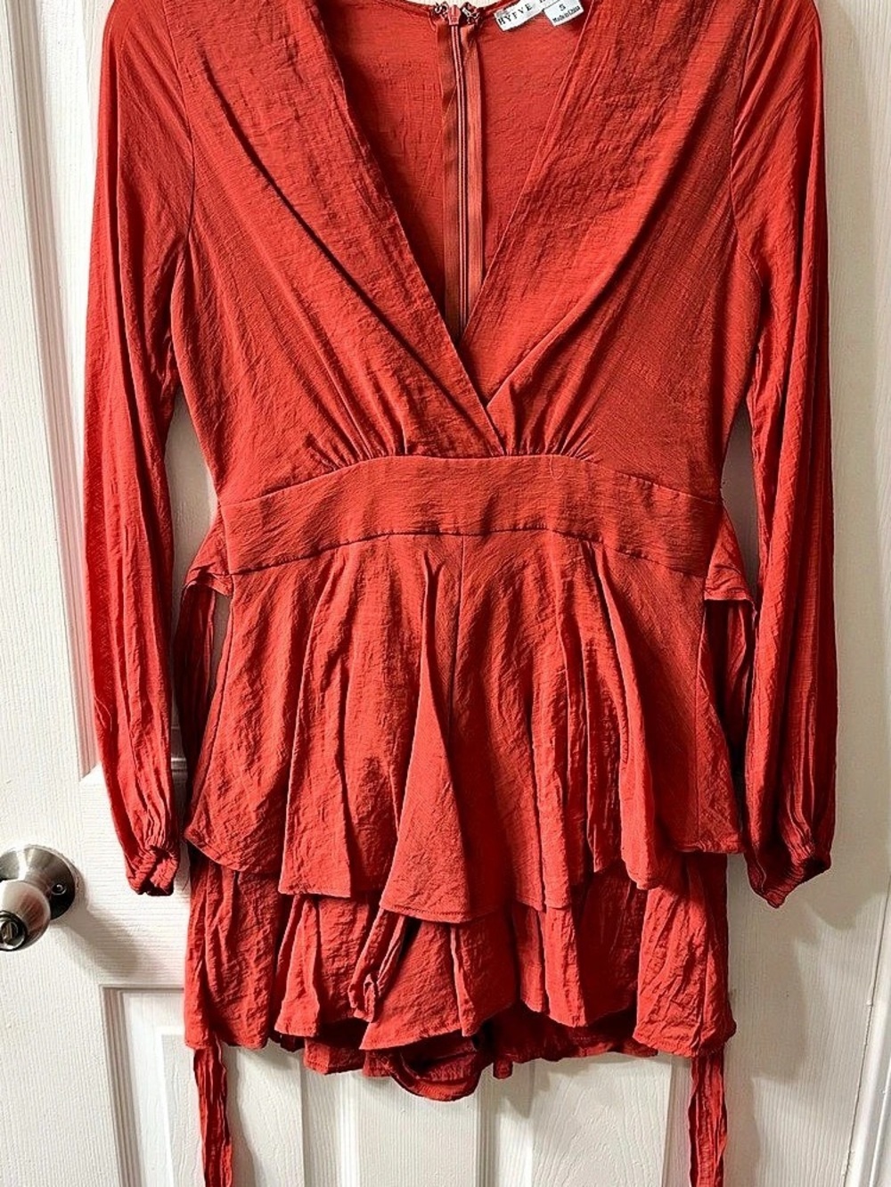 HYFVE Red Ruffle Mini Dress